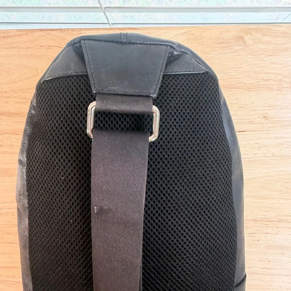 Coach Charles Sling Pack Black Leather Backpack F54770 Shoulder Crossbody Bag